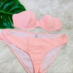 J Crew Pink Bikini Bottom and top set Size 38C